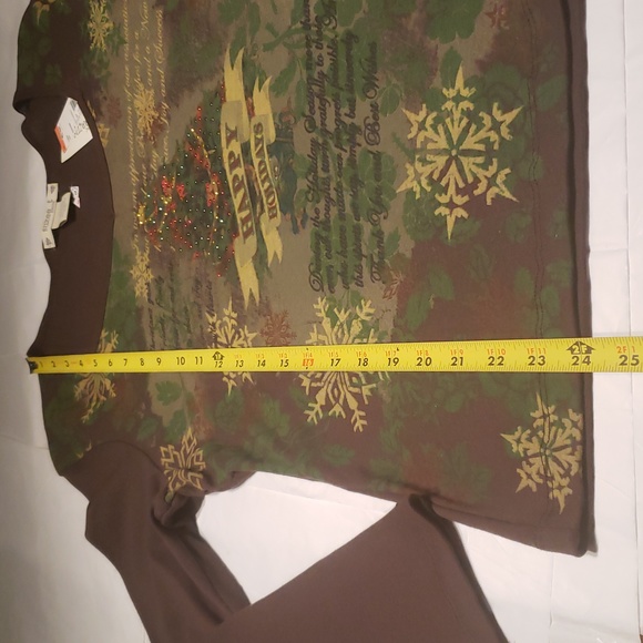 Suzee NEW Christmas Jewel Shirt Tee Top Cotton Sweater Holidays Long Sleeve HPπ - Picture 9 of 13